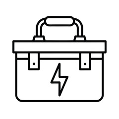 electrician tool kit icon in clean vector style 