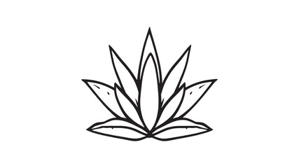 Aloe flower line art illustration simple elegant botanical art piece