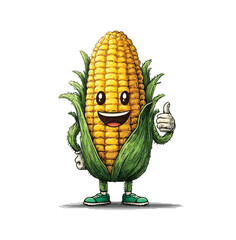 CORN cartoon mascot vector illustration design character- Adobe Illustrator Artwork