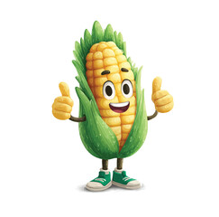 CORN cartoon mascot vector illustration design character- Adobe Illustrator Artwork