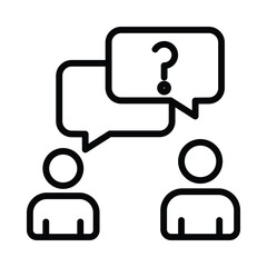 Ask Quesion Vector outline icon. Eps10 file 
