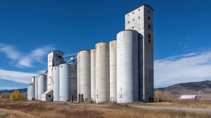 Obraz premium Industrial grain silos