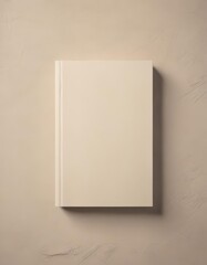 Blank book cover mockup on textured paper  Creamy, subtle grain ,  minimal,  old,  paper