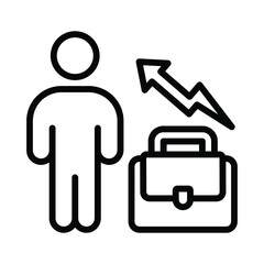 Obraz premium Business Growth Vector outline icon. Eps10 file 