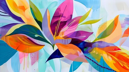 An abstraction, soft lines, smooth lines, smooth transitions, shapes, abstract flowers, abstract leaves, geometric shapes, irregular shapes, Generative AI illustrations.