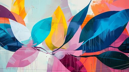 An abstraction, soft lines, smooth lines, smooth transitions, shapes, abstract flowers, abstract leaves, geometric shapes, irregular shapes, Generative AI illustrations.