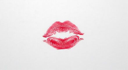 A Red Kiss Imprint on White Background: Love, Passion, Romance