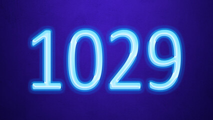 Glowing blue number design of 1029 on blue background.