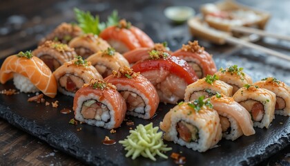 sushi on a plate