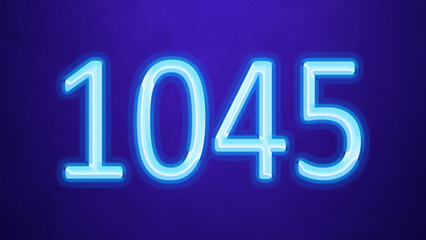 Glowing blue number design of 1045 on blue background.