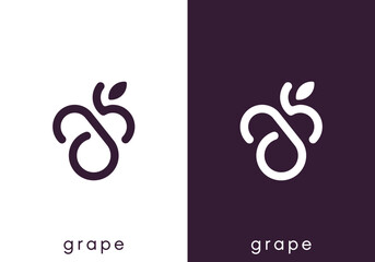 simple creative grape logo vector design