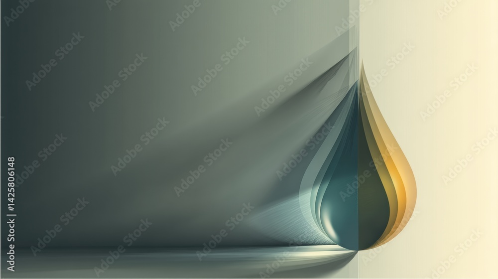Aufkleber Oil Droplet Shape With Layered Shadows and Textured Surface Showcases Artistic Design Principles in a Modern Abstract Composition