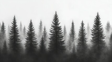 Misty forest landscape