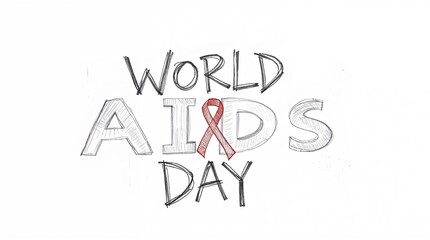 World AIDS Day Sketch Illustration