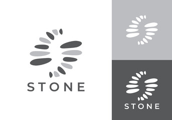 letter S stones logo design vector concept