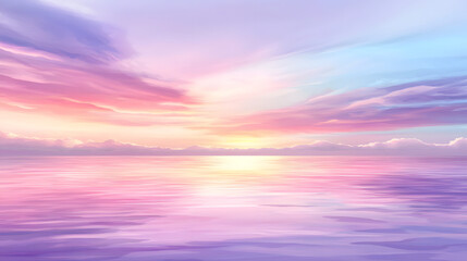 Obraz premium of pastel pink, lavender, and sky blue blending seamlessly, evoking a calm and serene atmosphere with a smooth transition of colors 