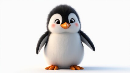 Obraz premium Cute Baby Penguin Cartoon Character Illustration