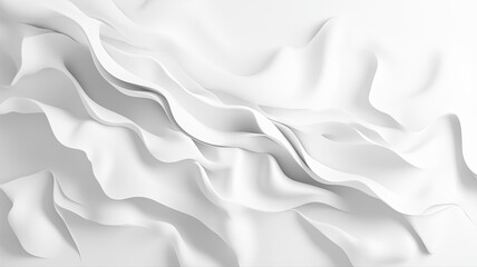 Obraz premium Abstract White Fabric Texture with Flowing Waves and Soft Folds