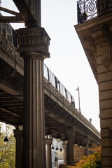 Dreamy spring Eiffel Tower from the metro bridge Bir Hakeim - Paris