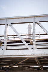 Dreamy spring Eiffel Tower from the metro bridge Bir Hakeim - Paris