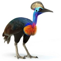 Fototapeta premium Vibrant Southern Cassowary Bird Portrait.