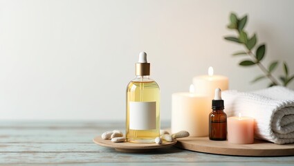 spa still life with candles