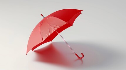 An open umbrella, red frosted glass, white acrylic, white Background, Generative AI illustrations