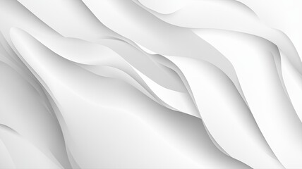 Obraz premium Abstract White Wave Background With Smooth Curves and Subtle Shadows