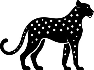 Cheetah icon Silhouette vector on transparent background