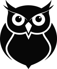 Owl icon Silhouette vector on transparent background