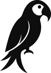 Parrot icon Silhouette vector on transparent background