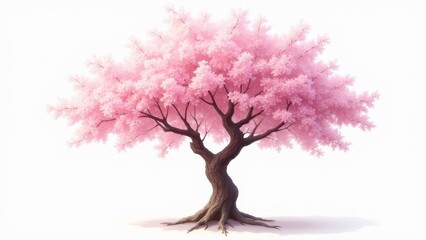 Obraz premium Isolated Cherry Blossom Tree With Pink Blossoms
