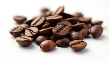 Naklejka premium coffee beans on white background