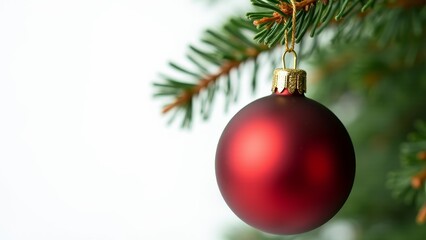 Obraz premium Red Ornament Hanging From Christmas Tree