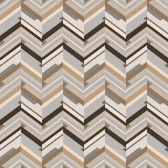 Monochrome, beige grey brown zigzag pattern.