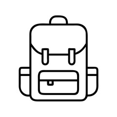 Backpack rucksack bag camping hiking travel school bag luggage knapsack gear equipment pack vector icon