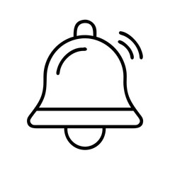Ringing notification bell icon vector alert reminder alarm sound message attention bell symbol simple outline 90