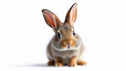 Obraz premium Adorable Brown Rabbit Isolated On White