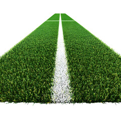 Isolated on white background, image of a football pitch marker with the white lines