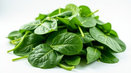 Fototapeta premium Pile Of Fresh Green Spinach Leaves