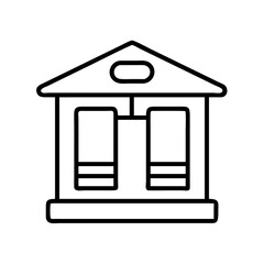 Building architecture bank finance government courthouse structure outline icon design vector illustration