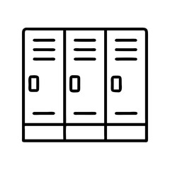Illustration of school lockers storage units for students in education and gym facilities lockers