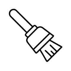 Outline paint brush tool for painting and cleaning art, vector art brush illustration icon drawing