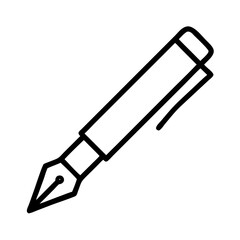 Outline fountain pen writing tool vector illustration for calligraphy design and creative art
