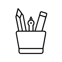 Pencil holder with pencils pen stationery office supplies desk organizer drawing tools art supplies design