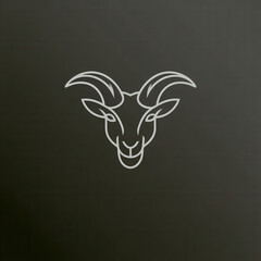 Simple outline of goat face for logo and tattoo designs
