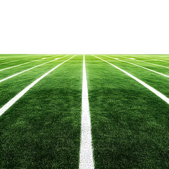 Isolated on white background, football field with painted lines