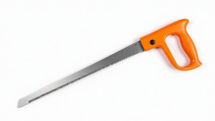 Orange Hand Saw On White Background
