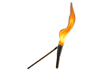 Torch Flame Burning Bright with Realistic Fire Effect