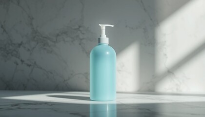 plastic bottle without label with marble pattern background
